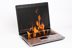 Burning Laptop